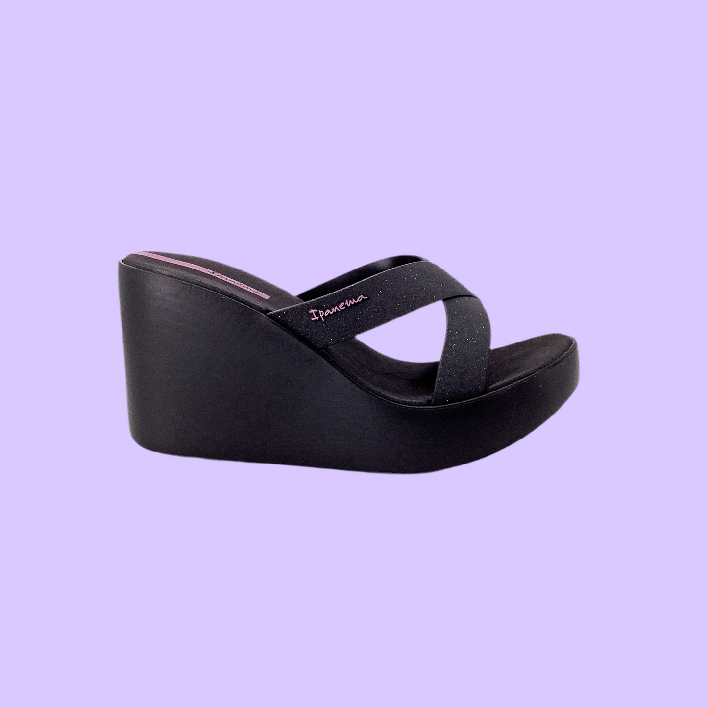 Ipanema High Fashion Ii Slide Black Glitter Black Lilac